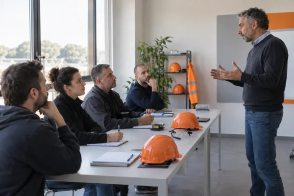 Corso di formazione sulla sicurezza sul lavoro con docente e partecipanti